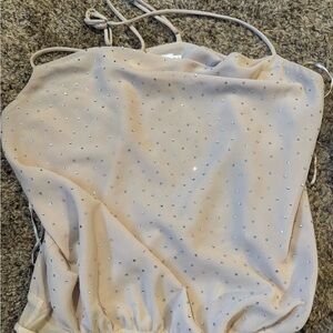 Sparkling Beige fancy body suit